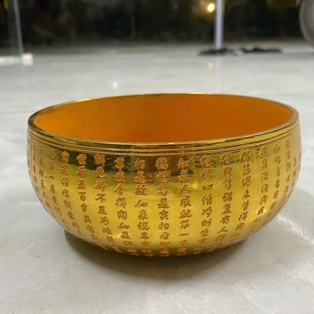  Bát Đồng Dát Vàng Khắc Bát Nhã Tâm Kinh BKMECN-10295 