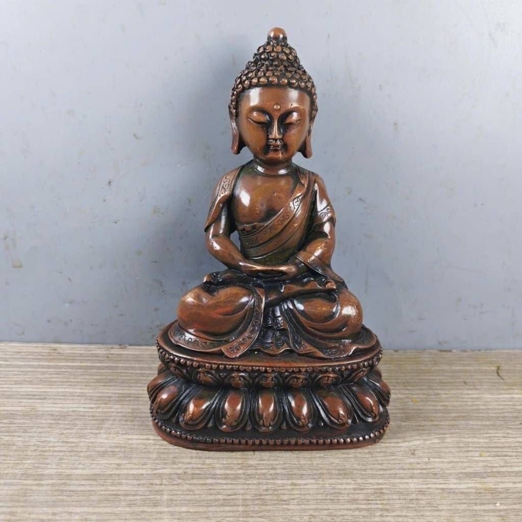  Tượng Phật Thích Ca Mâu Ni Bằng Đồng Đỏ Giả Cổ BKMECN-10302 