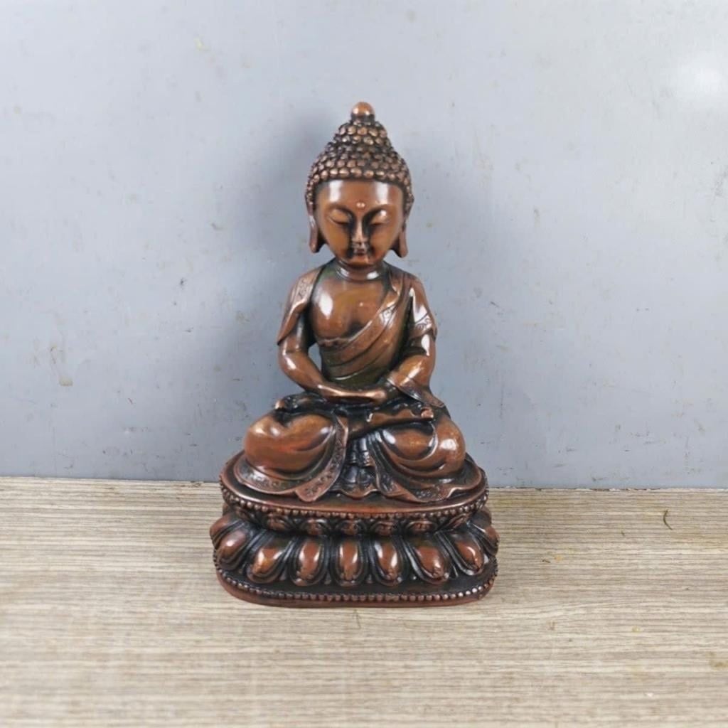  Tượng Phật Thích Ca Mâu Ni Bằng Đồng Đỏ Giả Cổ BKMECN-10302 