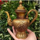  Ấm Đồng Cổ Phong Cách Tây Tạng Chạm Rồng Vờn Mây BKMECN-10305 