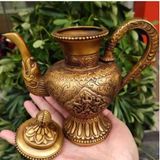  Ấm Đồng Cổ Phong Cách Tây Tạng Chạm Rồng Vờn Mây BKMECN-10305 