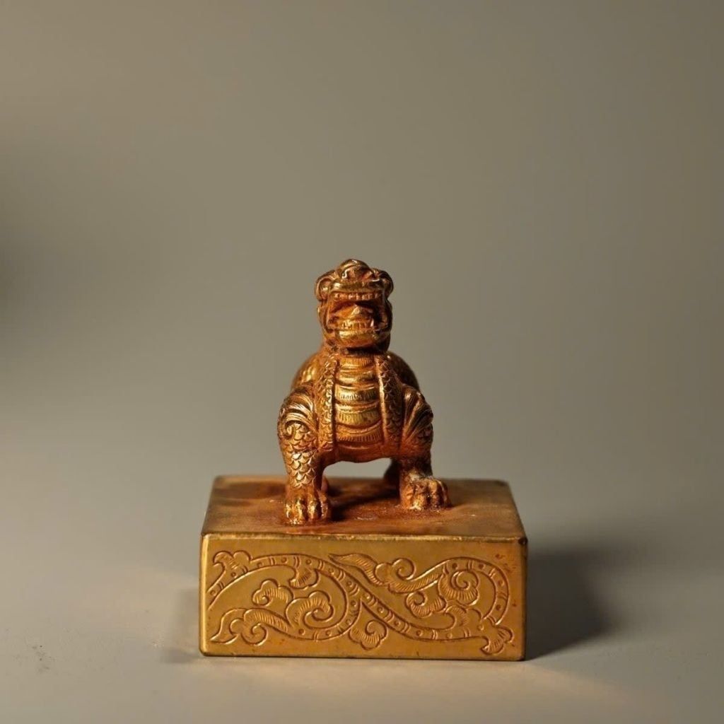  Ấn Tỷ Kì Lân Bằng Đồng Mạ Vàng Sưu Tầm BKMECN-10310 