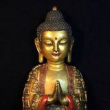  Tượng Phật Vạn Phật Bằng Đồng Sơn Son Tọa Thiền Chắp Tay BKMECN-10316 