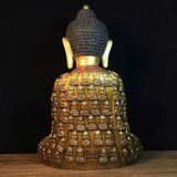  Tượng Phật Vạn Phật Bằng Đồng Sơn Son Tọa Thiền Chắp Tay BKMECN-10316 