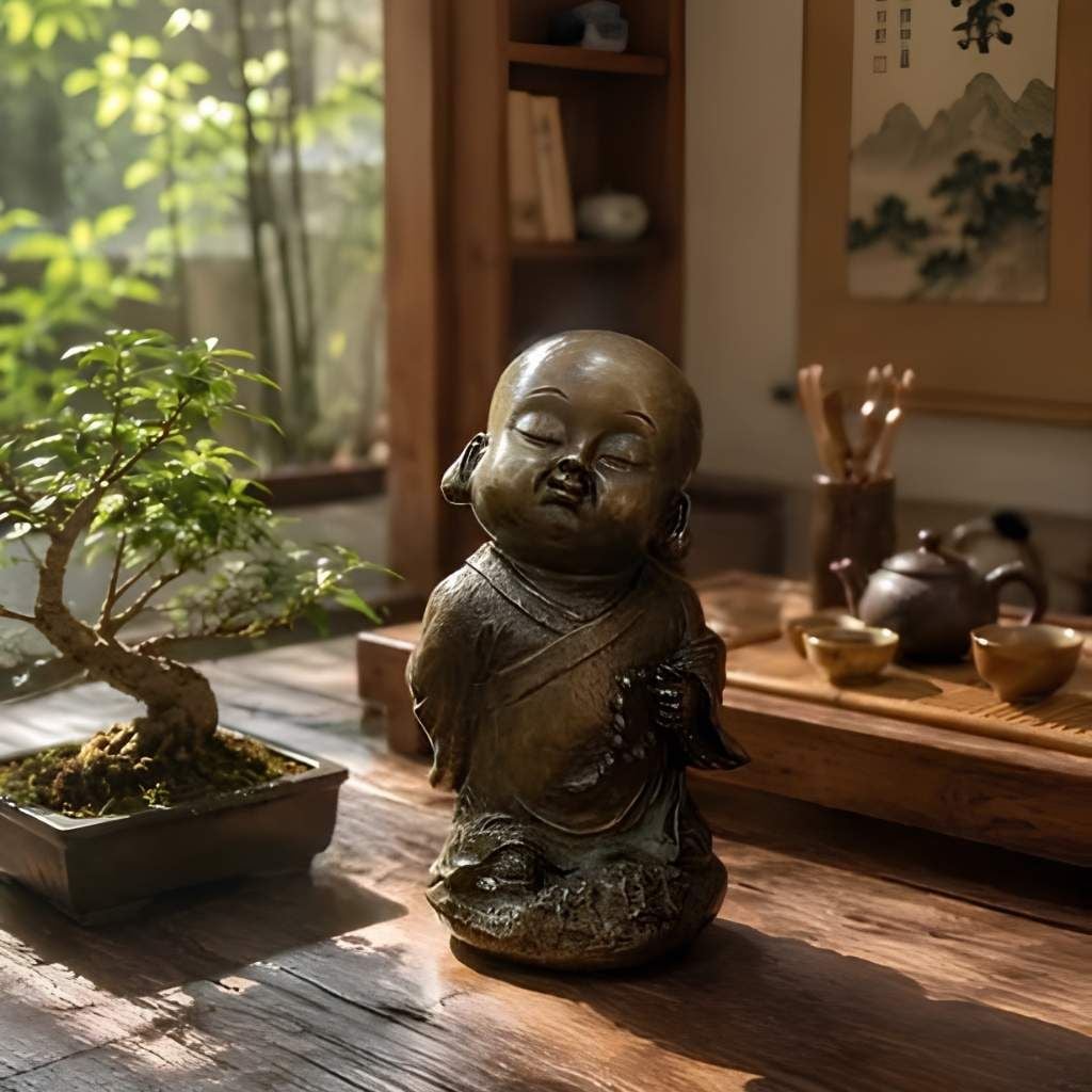 Tiểu Hòa Thượng “Tùy Duyên” bằng đồng BKMECN-10324 