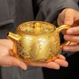  Ấm trà gốm mạ vàng hoạ tiết rồng BKCECN-10592 
