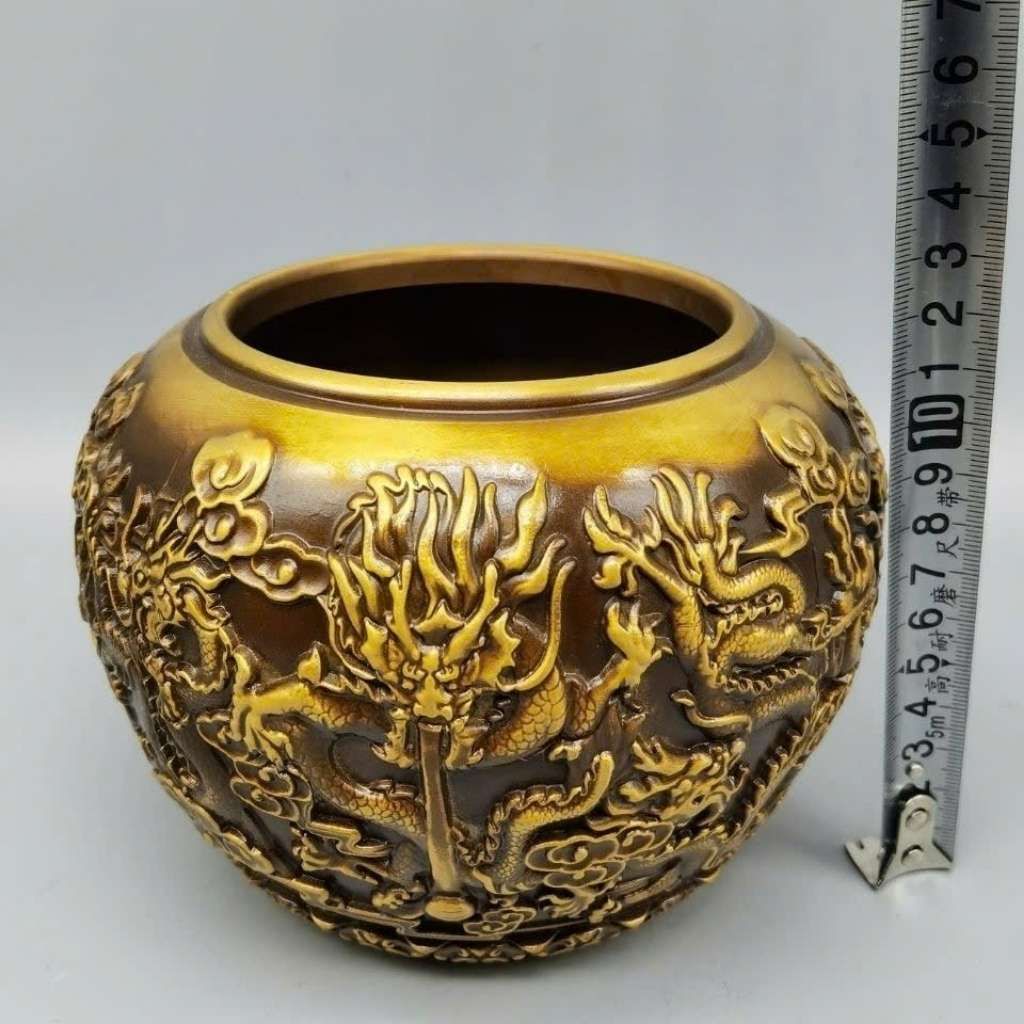  Hũ Đồng Chạm Nổi Long Vân Cổ Điển  BKMECN-10366 
