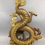  Tượng Rồng Bằng Đồng Thau Phong Thủy “Long Cuộn Vờn Mây” BKMECN-10367 