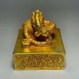  Ấn Triện Bằng Đồng Mạ Vàng Tạo Hình Tỳ Hưu BKMECN-10382 