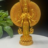  Tôn Tượng Bồ Tát Quán Thế Âm Thiên Thủ Bằng Đồng Mạ Vàng 24K BKMECN-10385 