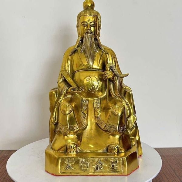  Tượng Thái Bạch Kim Tinh Bằng Đồng Vàng Cao Cấp BKMECN-10386 