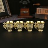  Bộ Bình Cung Đình Kèm 6 Ly Và Khay Tròn Bằng Đồng Vàng BKMECN-10387 
