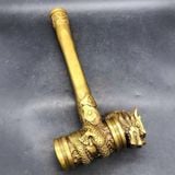  Búa Phong Thủy Trấn Trạch Bằng Đồng Vàng Nguyên Khối Chạm Đầu Rồng BKMECN-10392 