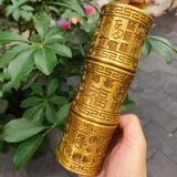  Ống Đựng Hương Bằng Đồng Vàng Chạm Nổi Bách Phúc Cổ Điển BKMECN-10395 