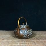  Ấm Trà Đồng Quai Xách Chạm Nổi Hoàng Long Vờn Mây BKMECN-10401 