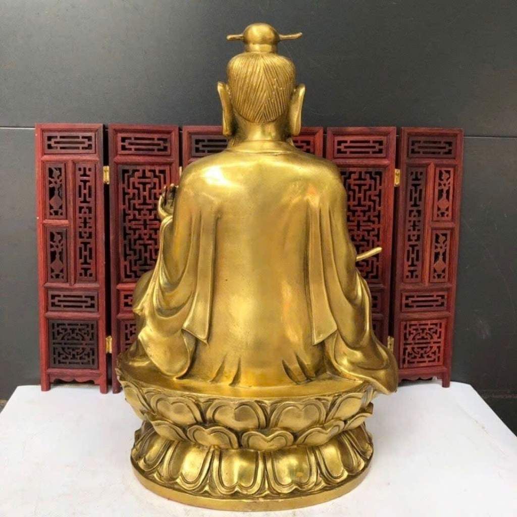  Tượng Thái Thượng Lão Quân Bằng Đồng Vàng Nguyên Khối BKMECN-10404 