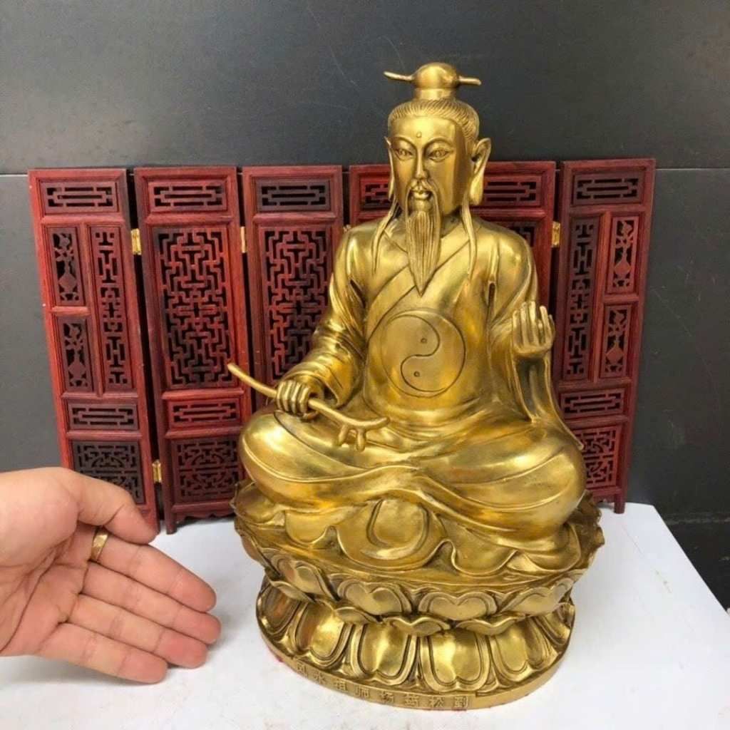  Tượng Thái Thượng Lão Quân Bằng Đồng Vàng Nguyên Khối BKMECN-10404 