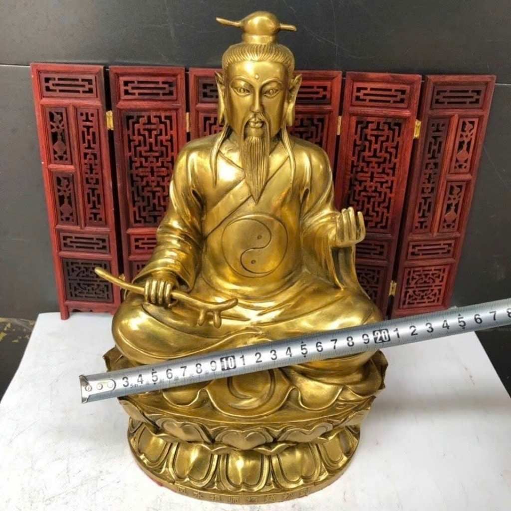  Tượng Thái Thượng Lão Quân Bằng Đồng Vàng Nguyên Khối BKMECN-10404 