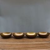  Bát Trà Đồng Vàng Cổ Chạm Nổi Họa Tiết Mai Nhạn Kèm Thơ Thư Pháp BKMECN-10405 