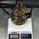  Bình Hồ Lô Đồng Hun Khảm Ngọc Bích Điểm Sắc Vàng Chạm Chữ Bách Phúc BKMECN-10408 