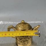  Ấm Trà Đồng Vàng Cổ Chạm Nổi Long Phụng Cát Tường BKMECN-10410 