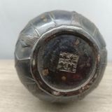  Bình Hoa Đồng Hun Nâu Cổ Điểm Kim Hai Tai Quai BKMECN-10412 