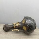  Bình Hoa Đồng Hun Nâu Cổ Điểm Kim Hai Tai Quai BKMECN-10412 