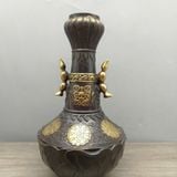  Bình Hoa Đồng Hun Nâu Cổ Điểm Kim Hai Tai Quai BKMECN-10412 
