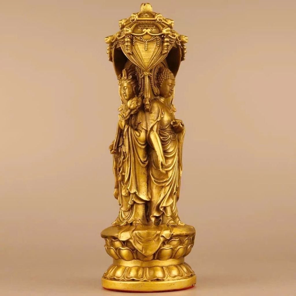  Tượng Đồng Mạ Vàng Tây Phương Tam Thánh  BKMECN-10417 