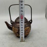  Ấm Trà Đồng Hun Nâu Giả Cổ Long Phượng Mạ Vàng BKMECN-10424 