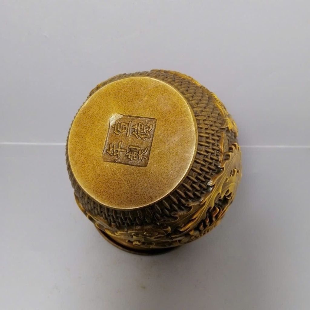  Hũ Đồng Giả Cổ Họa Tiết Đan Mây Chạm Nổi Long Phượng BKMECN-10425 