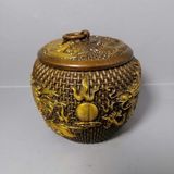  Hũ Đồng Giả Cổ Họa Tiết Đan Mây Chạm Nổi Long Phượng BKMECN-10425 