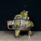  Lư Đồng Hun Nâu Cổ Điểm Vàng Họa Tiết Thao Thiết BKMECN-10427 
