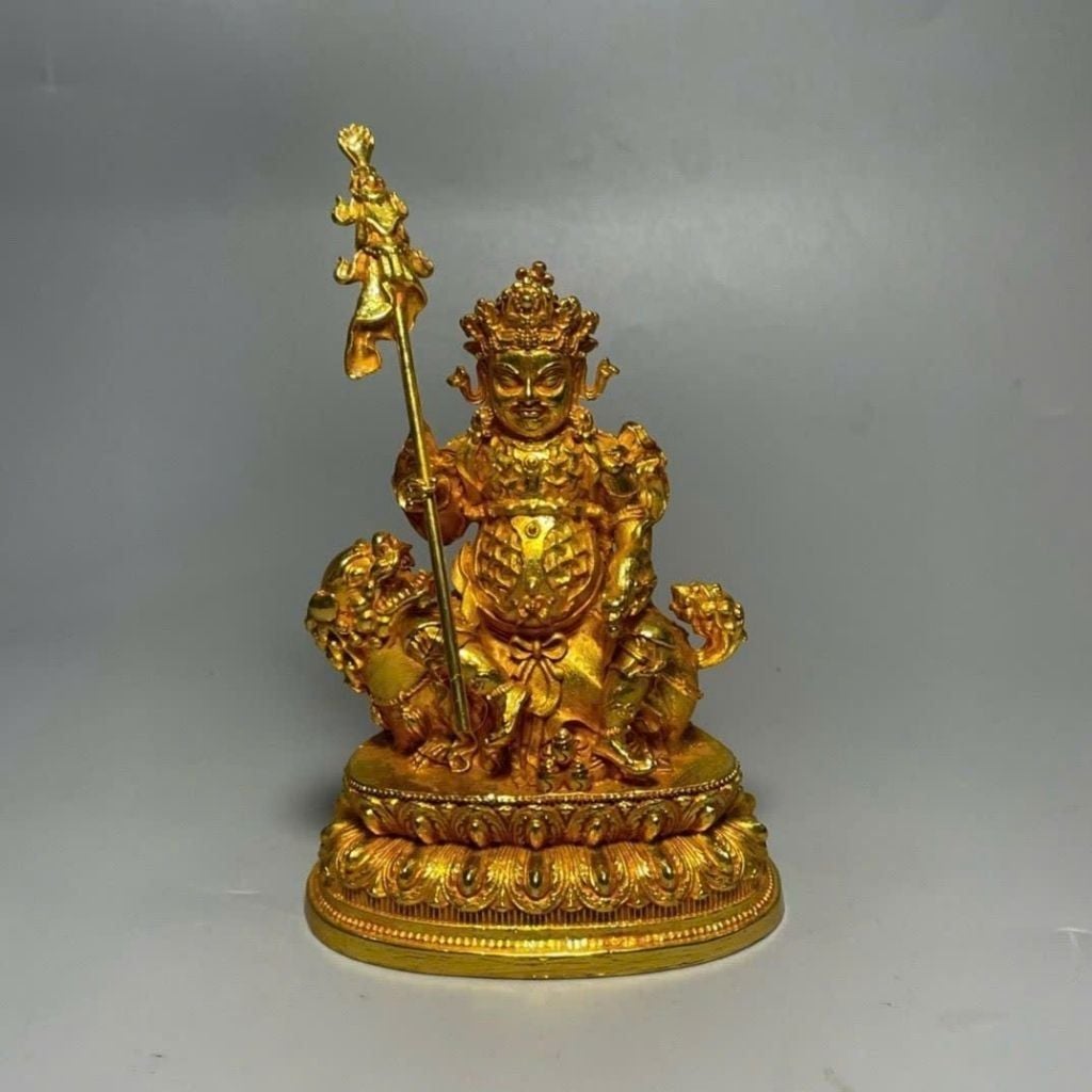  Tượng Phật Hoàng Tài Bảo Thiên Vương Bằng Đồng Mạ Vàng BKMECN-10433 