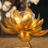  Chân Đế Nến Hoa Sen Dát Vàng BKMECN-10437 