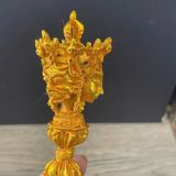  Pháp Khí Mật Tông Phổ Ba Kim Cang Chùy (Phurba) Đồng Dát Vàng BKMECN-10440 