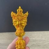  Pháp Khí Mật Tông Phổ Ba Kim Cang Chùy (Phurba) Đồng Dát Vàng BKMECN-10440 