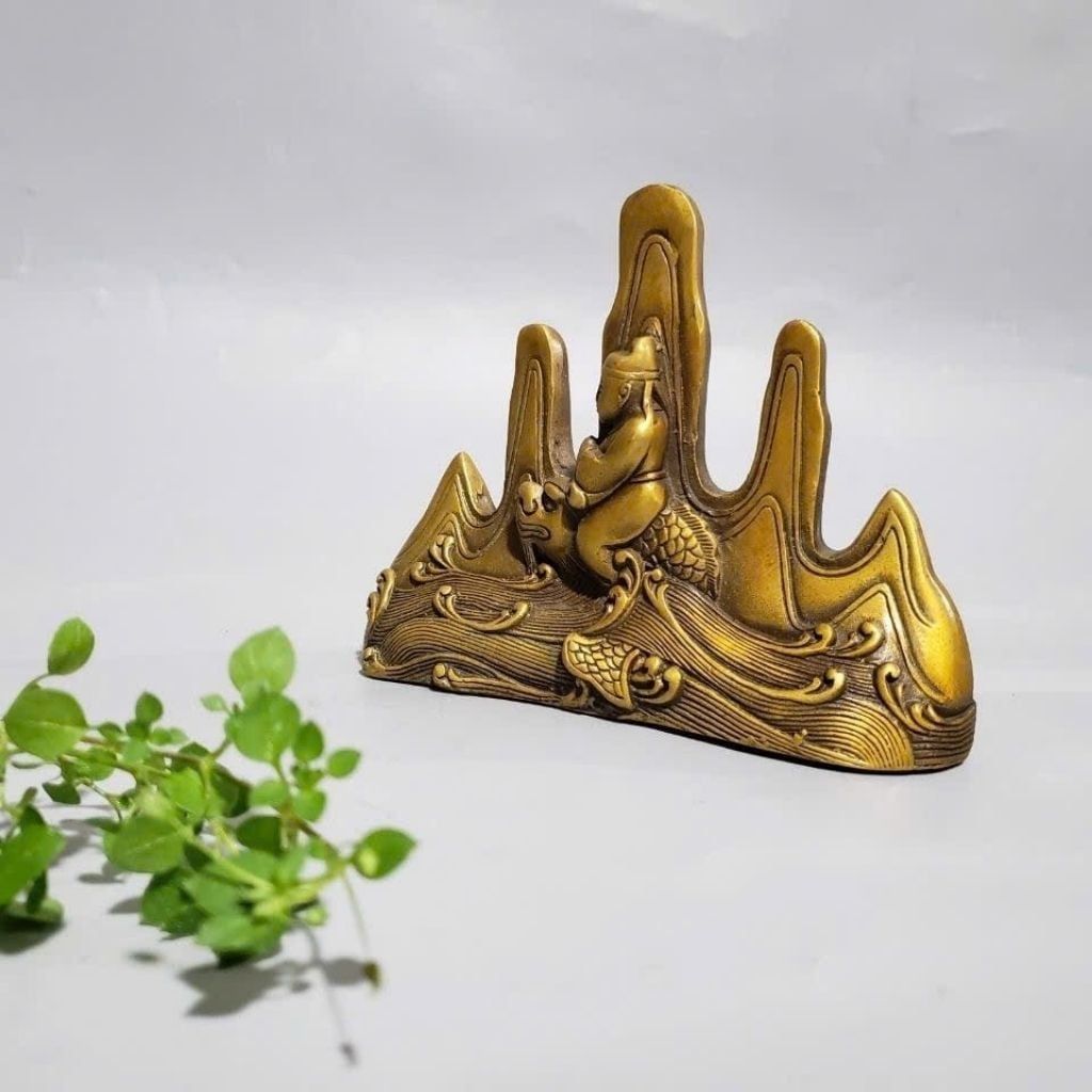  Gác Bút Bằng Đồng Thau Dáng Núi Ngũ Hành BKMECN-10443 