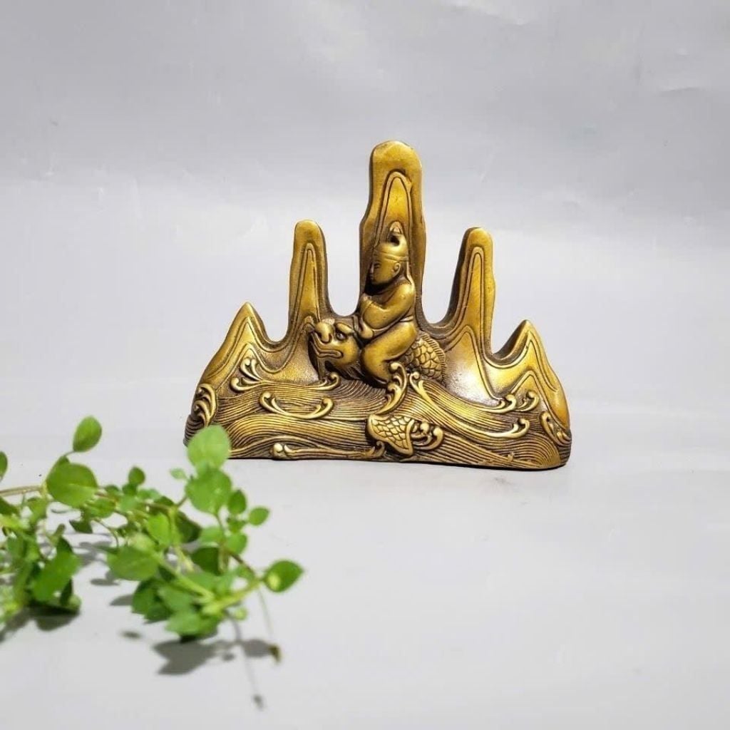  Gác Bút Bằng Đồng Thau Dáng Núi Ngũ Hành BKMECN-10443 