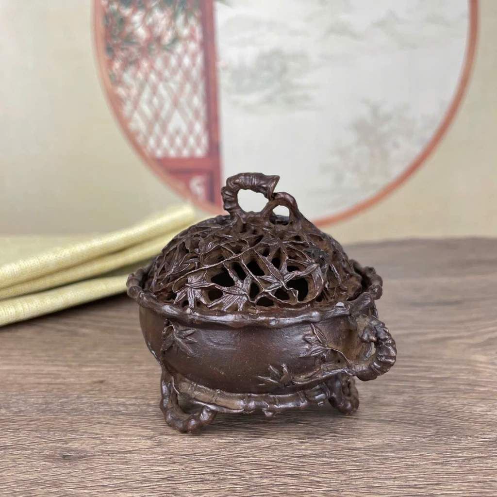  Lư Hương Sưu Tầm Họa Tiết Lá Tre Tinh Xảo BKMECN-9159 