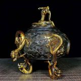  Xông Trầm Bằng Đồng Hình Rồng Uốn Lượn BKMECN-9161 
