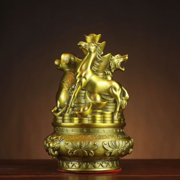  Tượng Tam Hợp Phong Thủy Bằng Đồng Mạ Vàng BKMECN-9171 