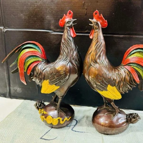  Tượng Gà Trống Phong Thủy Bằng Đồng BKMECN-9176 