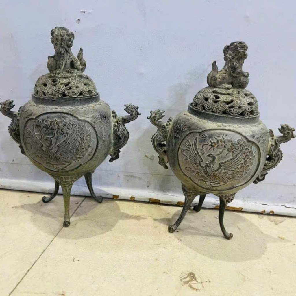  Lư Xông Trầm Hương Bằng Đồng Cổ BKMECN-9177 