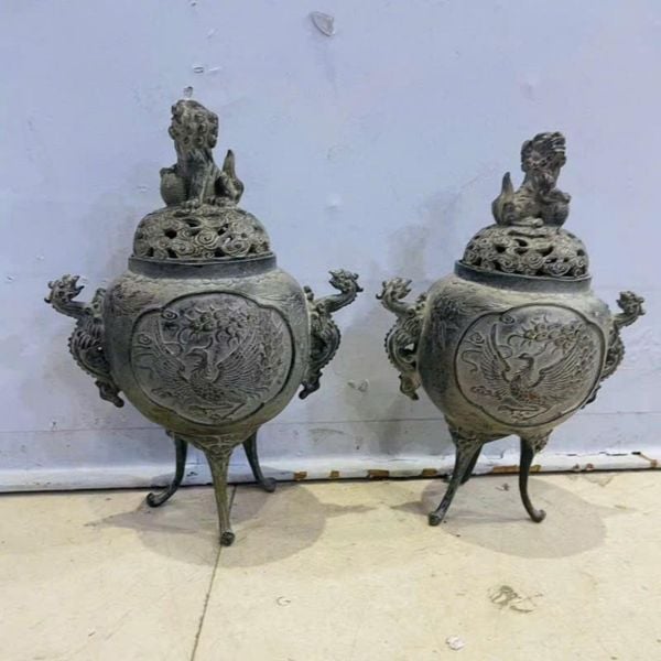  Lư Xông Trầm Hương Bằng Đồng Cổ BKMECN-9177 