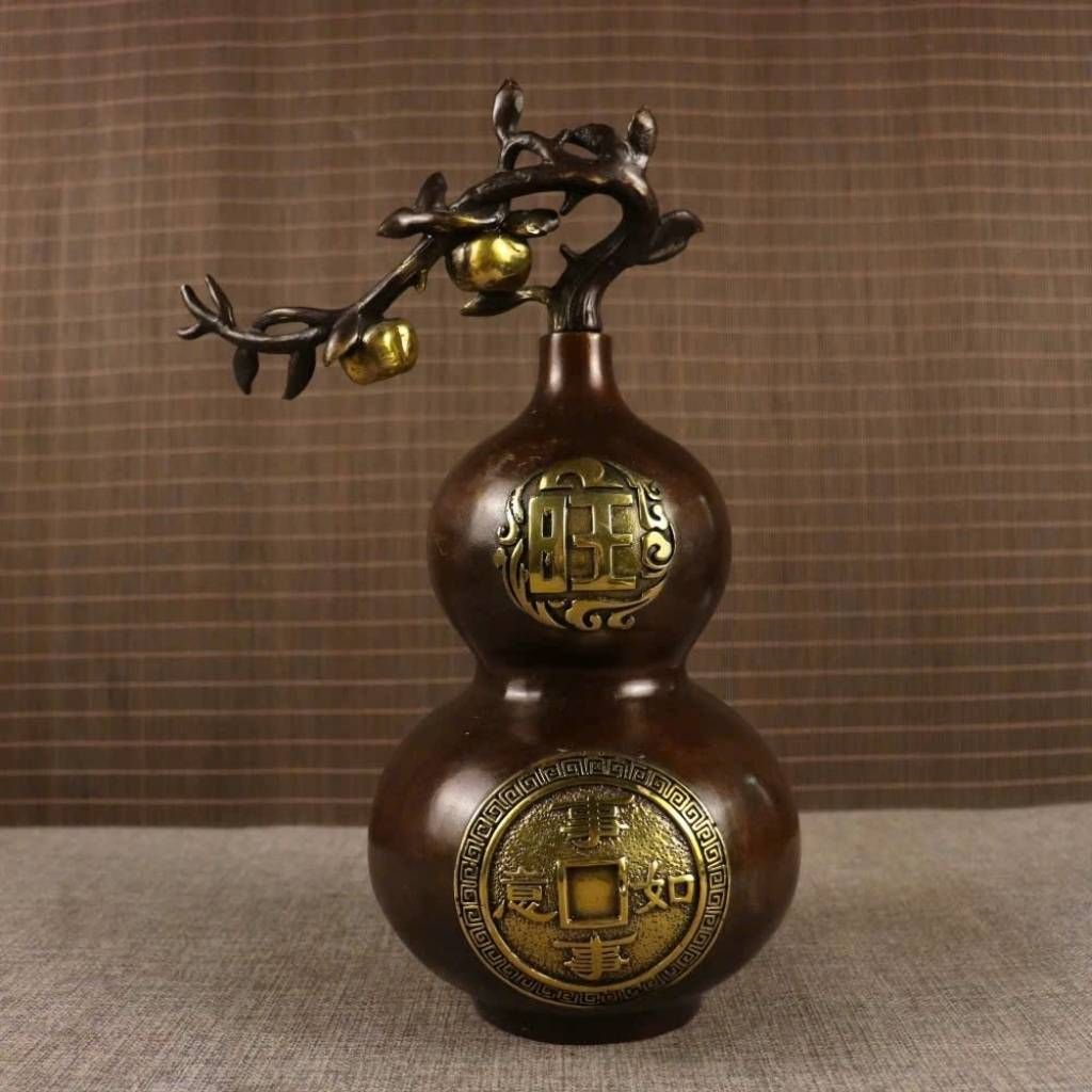  Bình hồ lô phong thủy bằng đồng đúc BKMECN-9184 