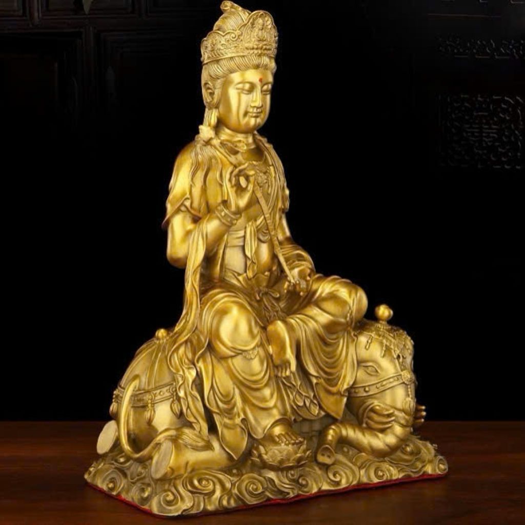  Tượng phổ hiền bồ tát cưỡi voi bằng đồng BKMECN-9188 