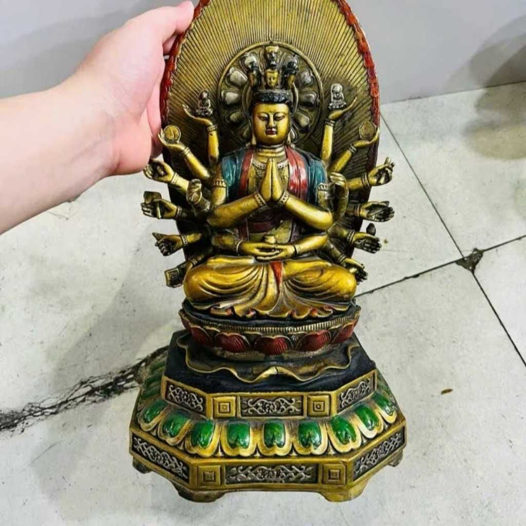  Tượng Quan Âm nghìn tay bằng đồng sơn mạ vàng BKMECN-9192 