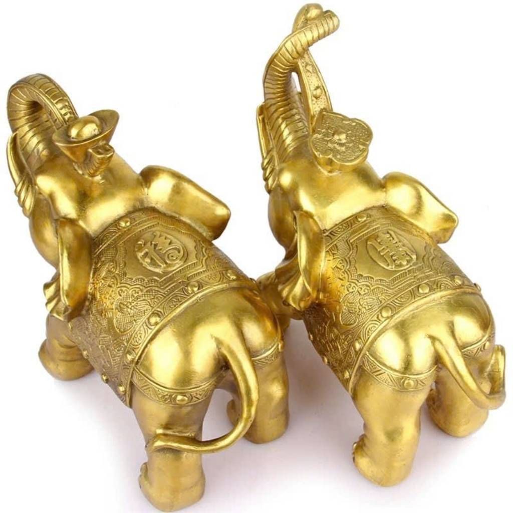  Cặp voi bằng đồng mạ vàng BKMECN-9434 