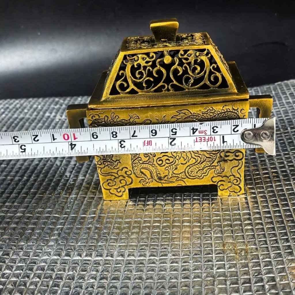  Xông trầm song long đồng vàng nguyên chất BKMECN-9451 